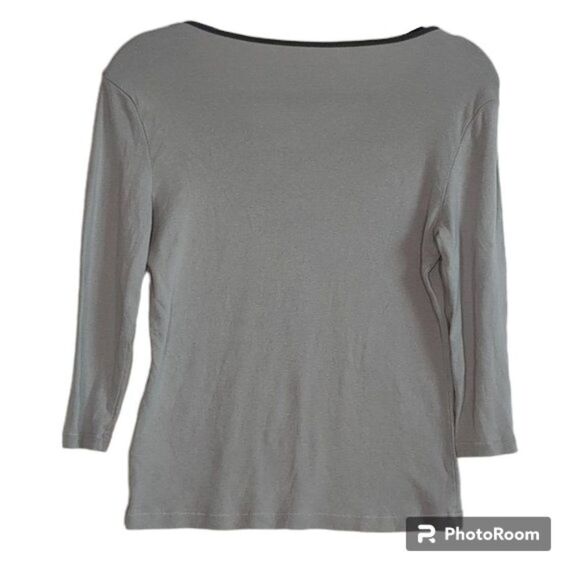 FRENCH LAUNDRY Womens Top Grey with Floral Graphic Design 3/4 Sleeve, Sz S - Picture 2 of 7